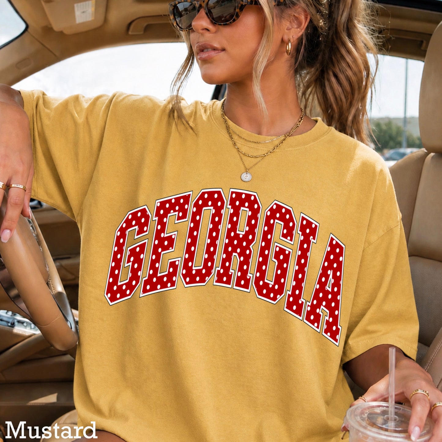 Georgia Polka Dot Comfort Color Graphic Tee