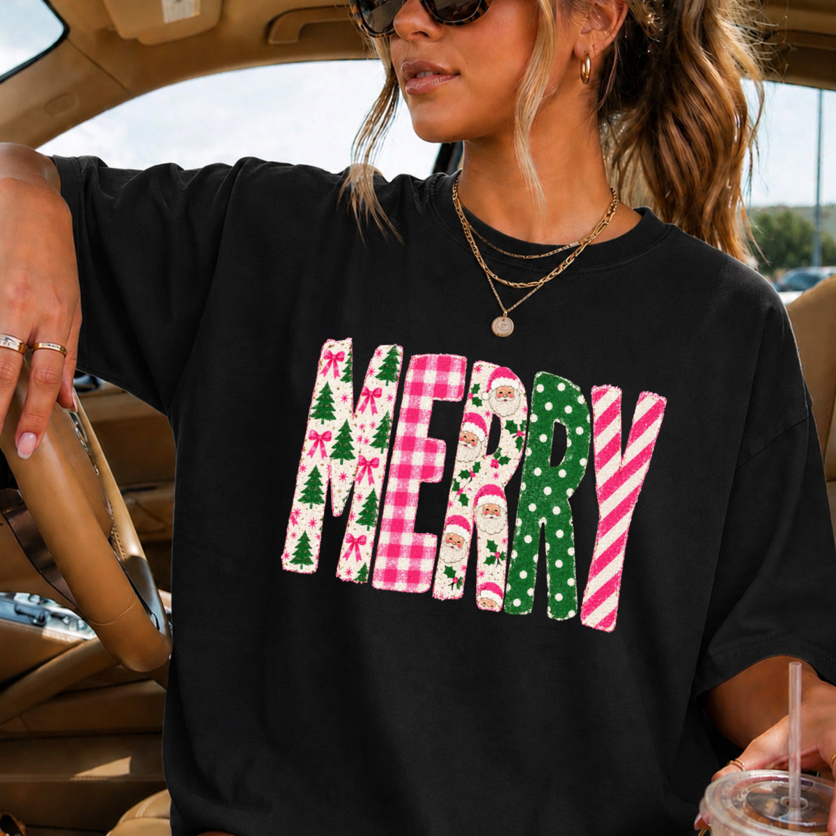 Merry Christmas Comfort Color Graphic Tee