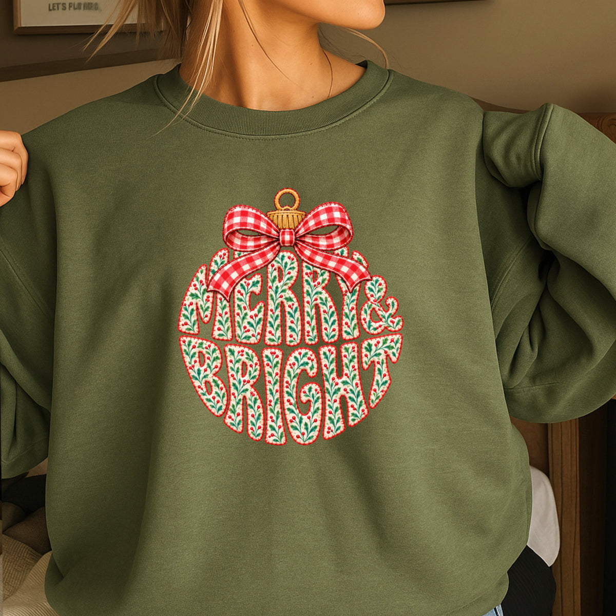 Merry & Bright Christmas Crewneck Sweatshirt