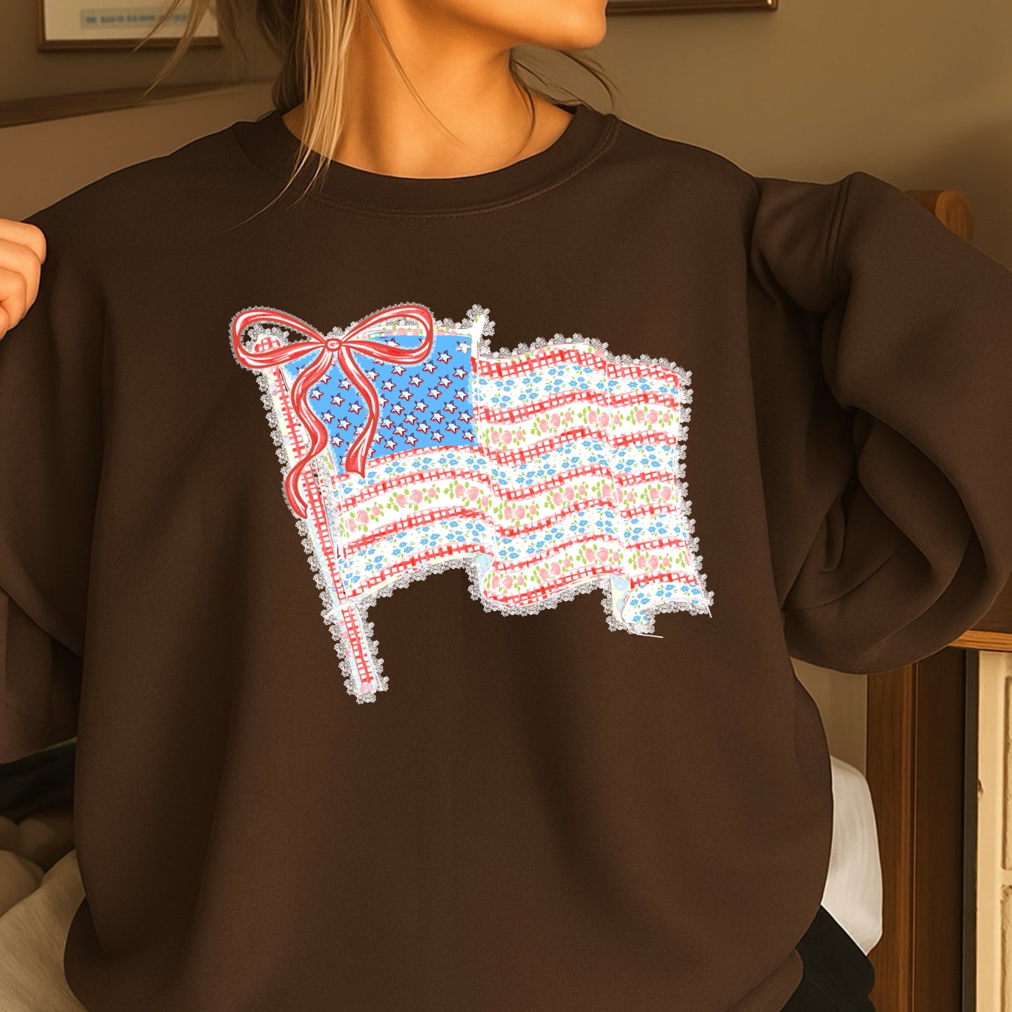 American Lace Flag Crewneck Sweatshirt