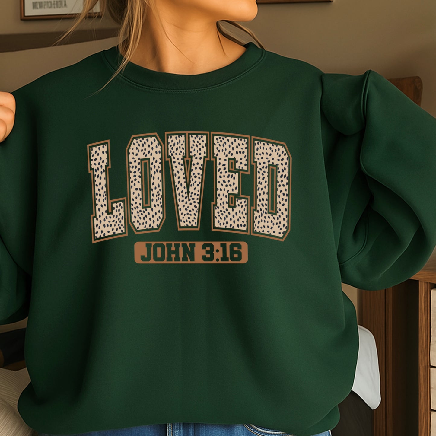 Loved John 3:16 Valentine’s Day Crewneck Sweatshirt