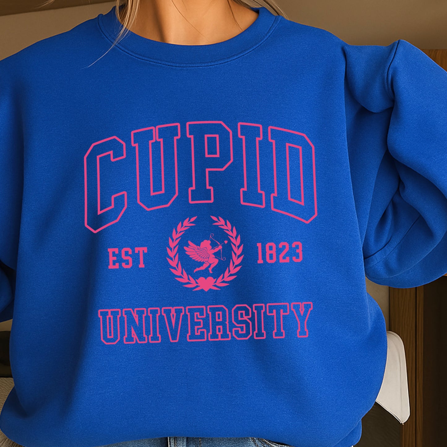 Cupid University Valentine’s Day Crewneck Sweatshirt