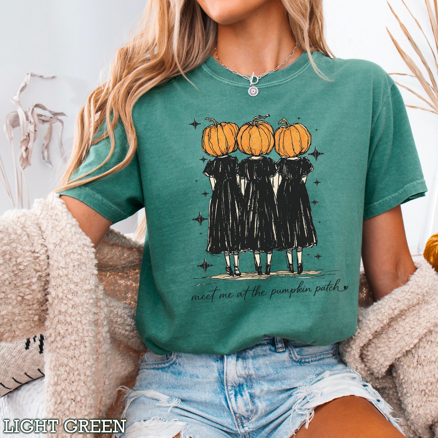 Meet Me At The Pumpkin Patch Halloween Comfort Color Graphic Tee