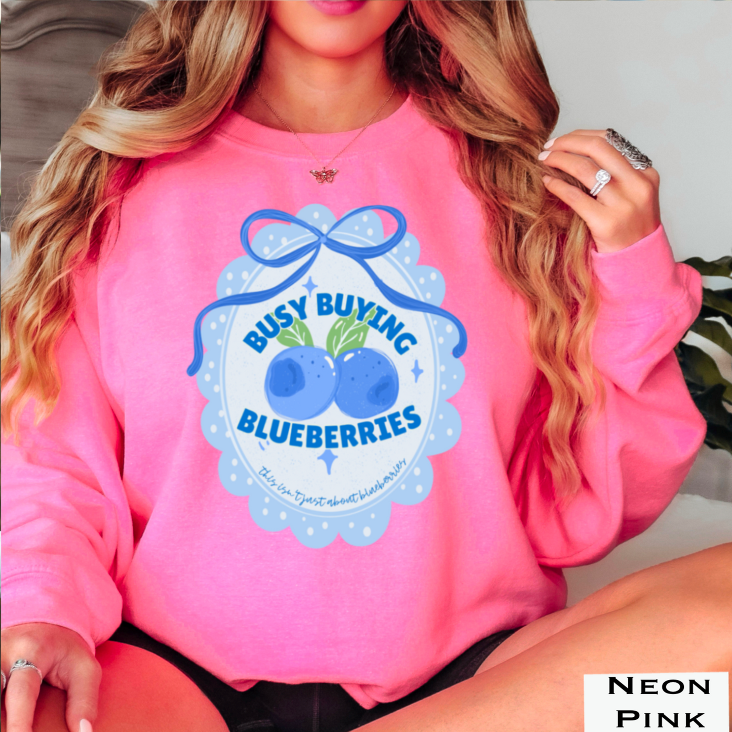 Busy Buying Blueberries Crewneck Sweatshirt