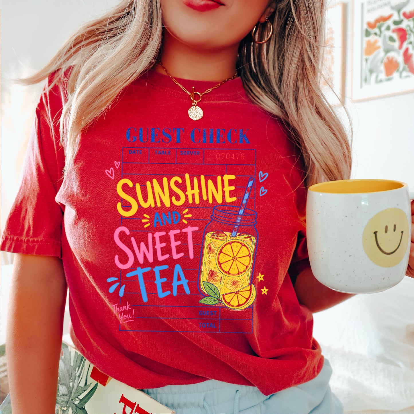 Guest Check Sunshine & Sweet Tea Comfort Color Graphic Tee