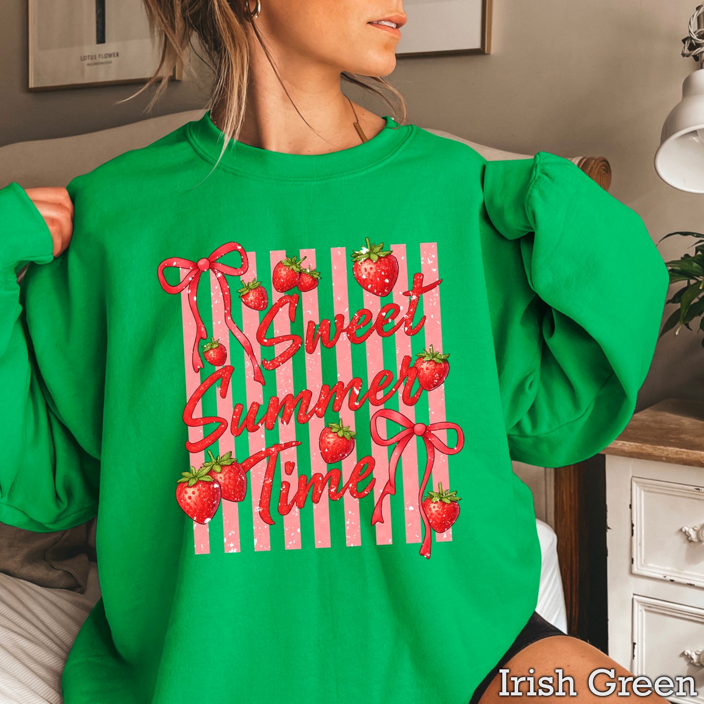 Sweet Summertime Strawberries Crewneck Sweatshirt
