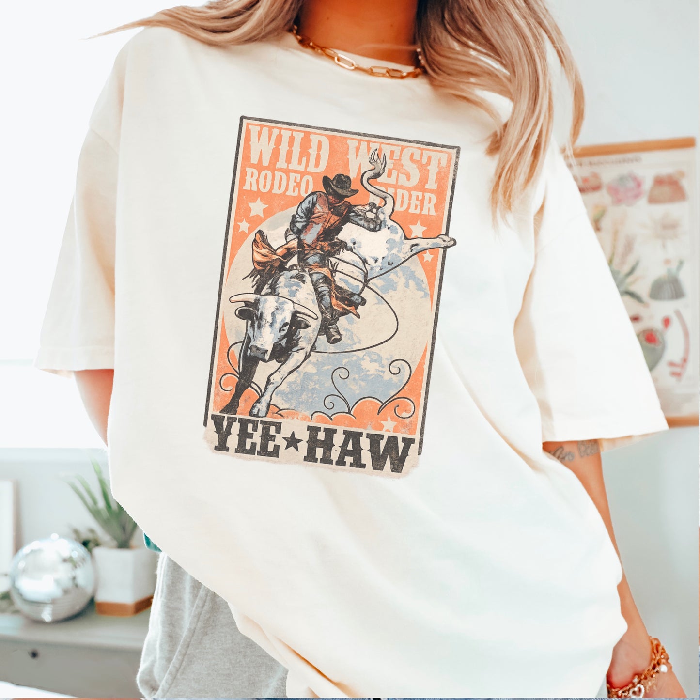 Wild West Rodeo Rider Comfort Color Graphic Tee