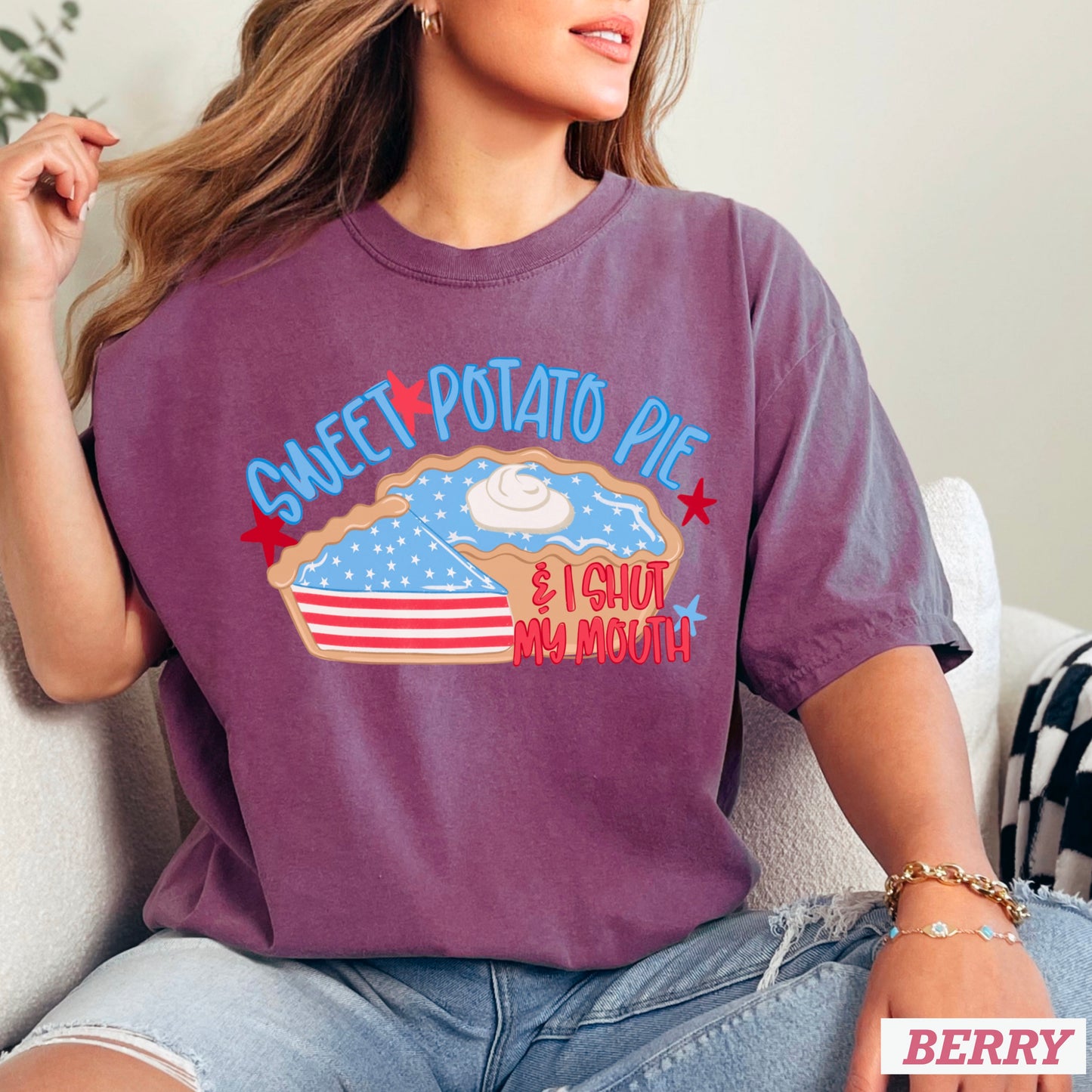 Sweet Potato Pie Patriotic Comfort Color Graphic Tee
