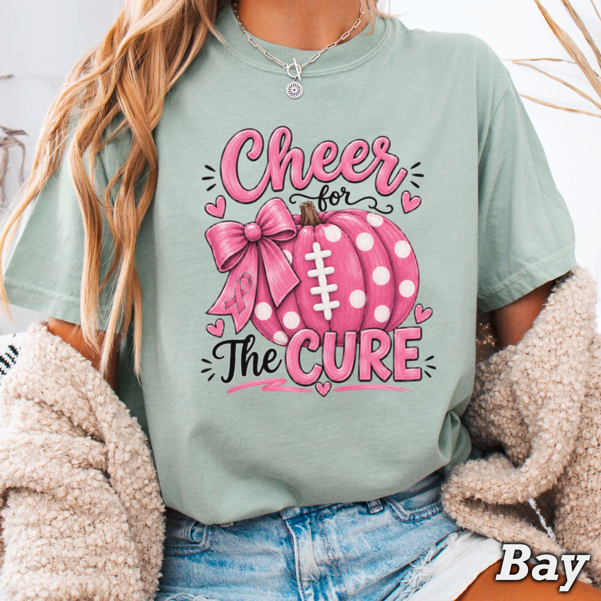 Cheer For The Cure Comfort Color Graphic Tee