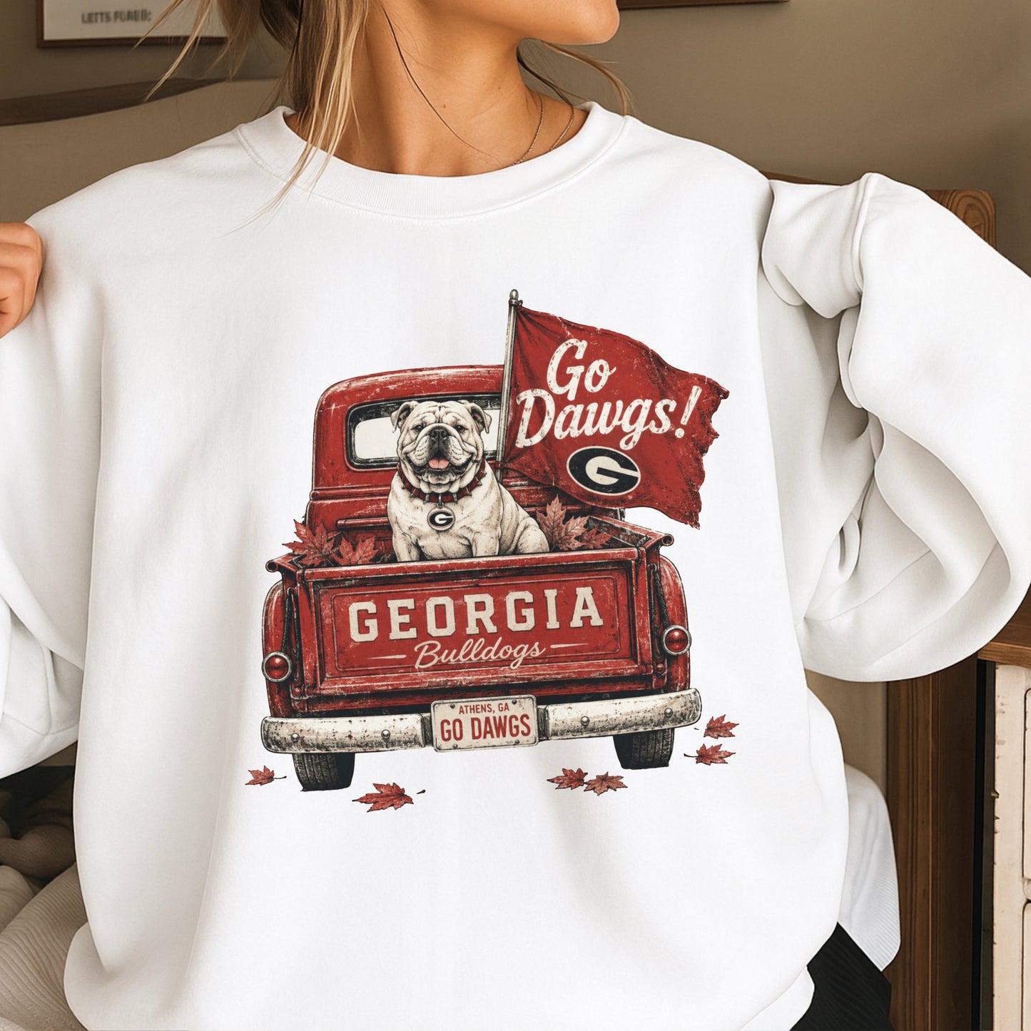 Red & Black Pickup Truck Crewneck Sweatshirt