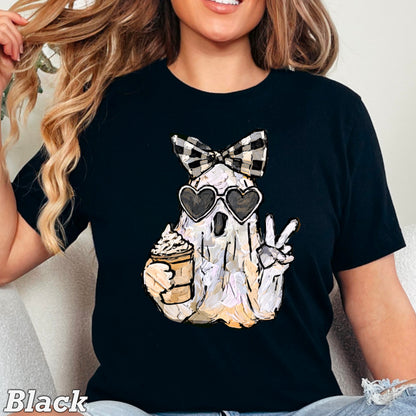 Preppy Ghost Halloween Comfort Color Graphic Tee