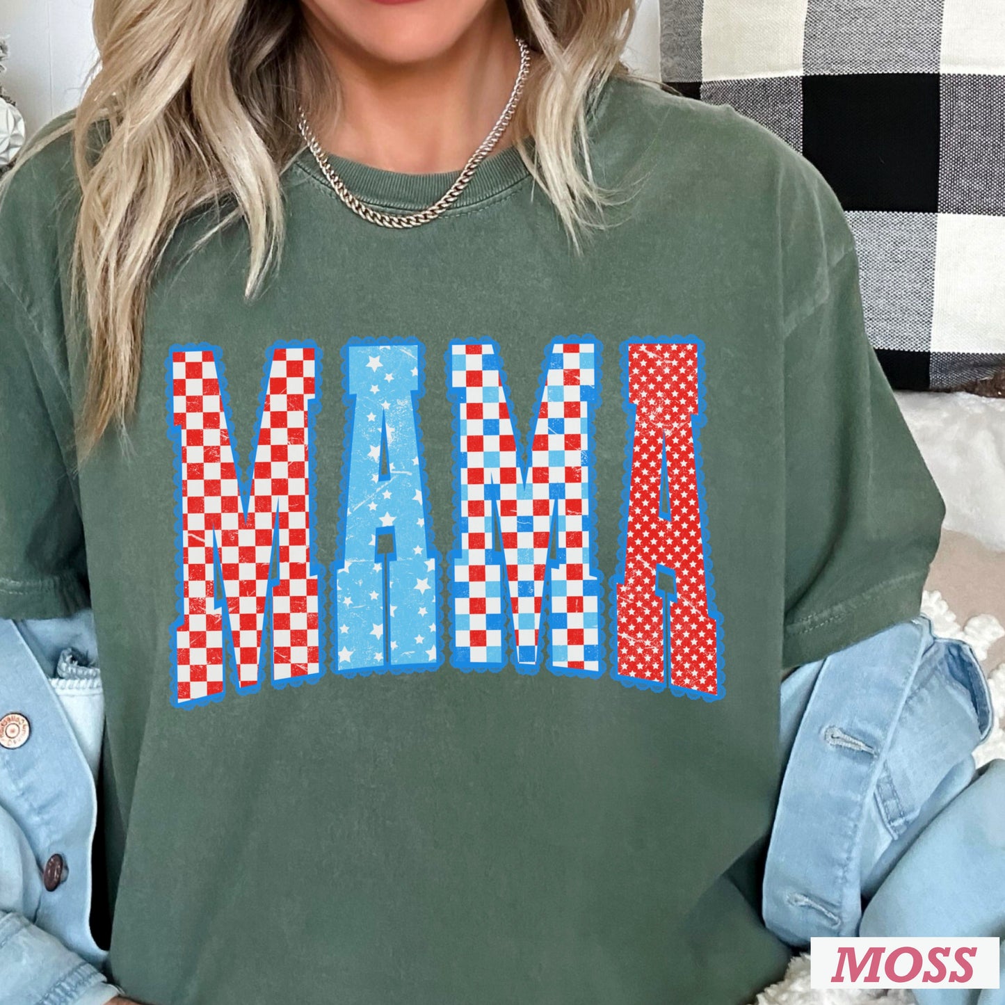 Mama Patriotic Comfort Color Graphic Tee
