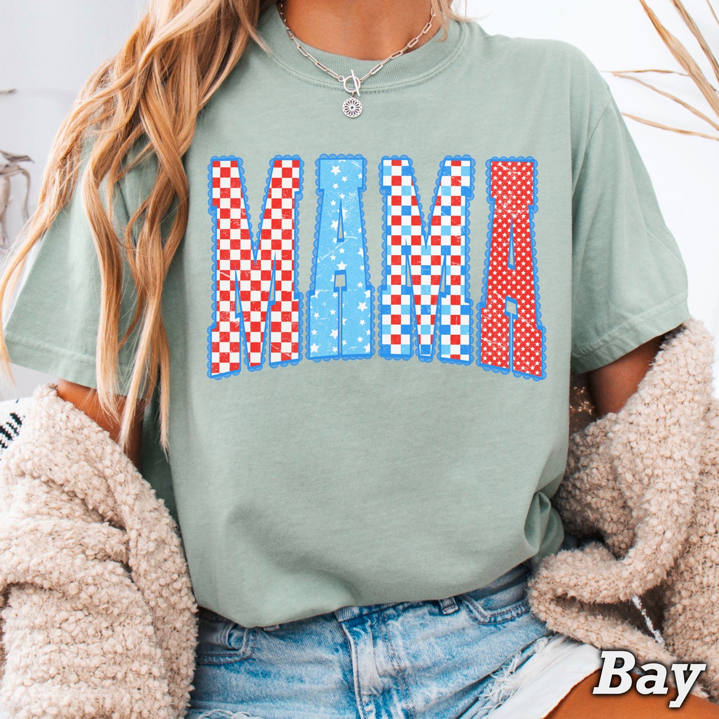 Mama Patriotic Comfort Color Graphic Tee