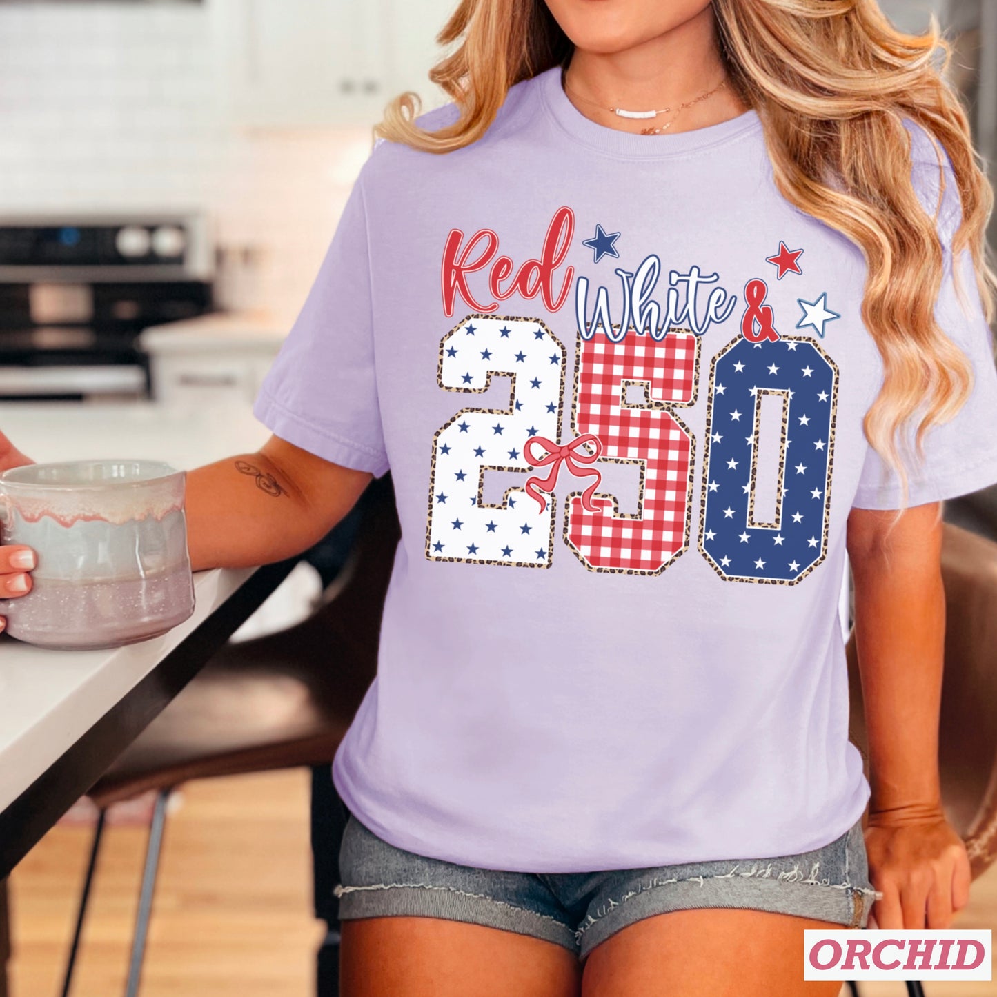 Red White & 250 Patriotic Comfort Color Graphic Tee