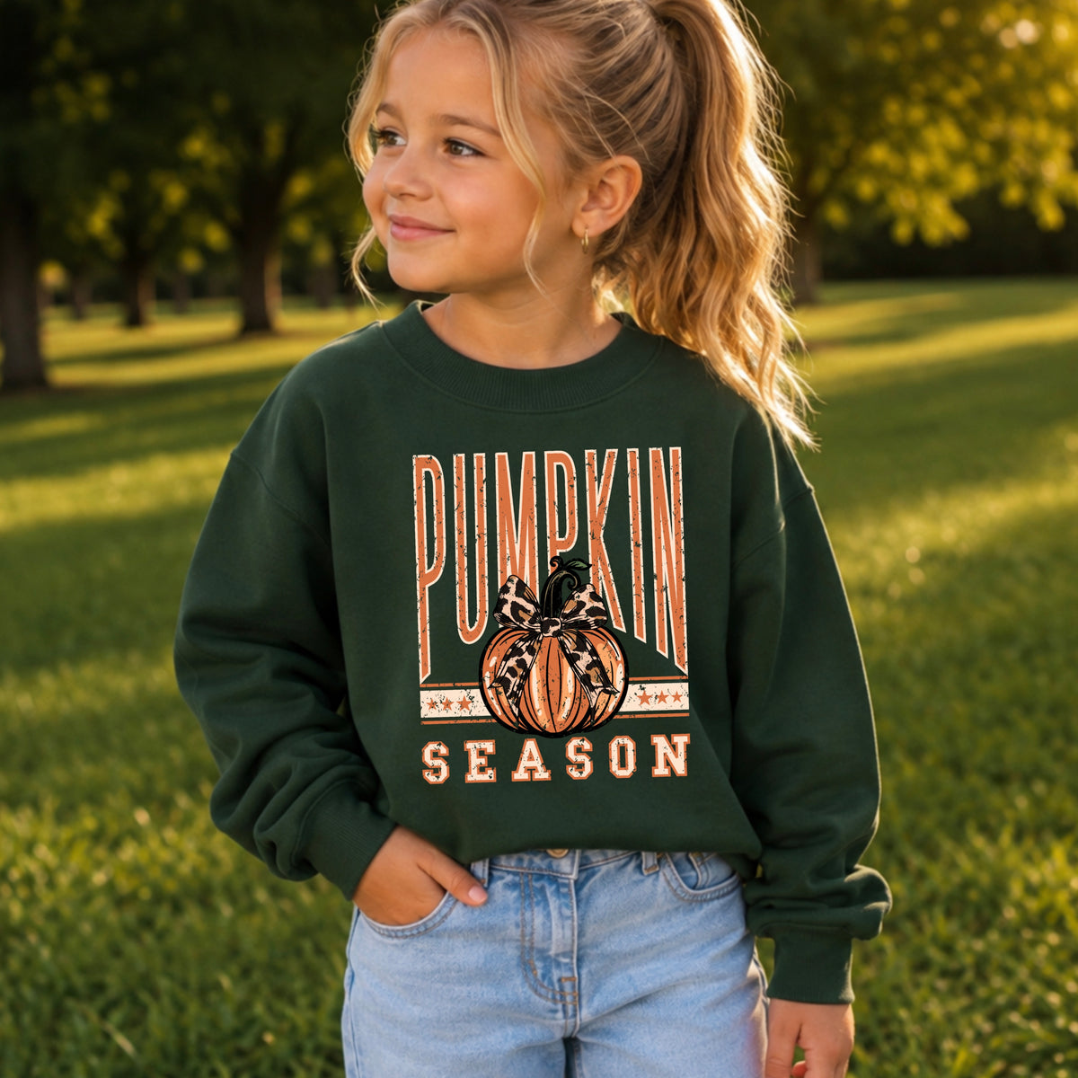 Pumpkin Season Youth Crewneck Sweatshirt
