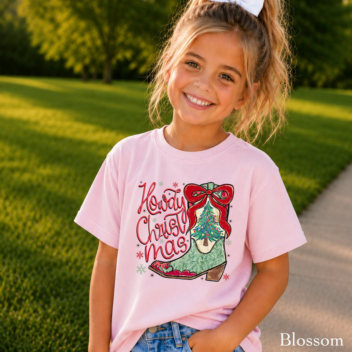 Howdy Christmas Youth Comfort Color T-Shirt