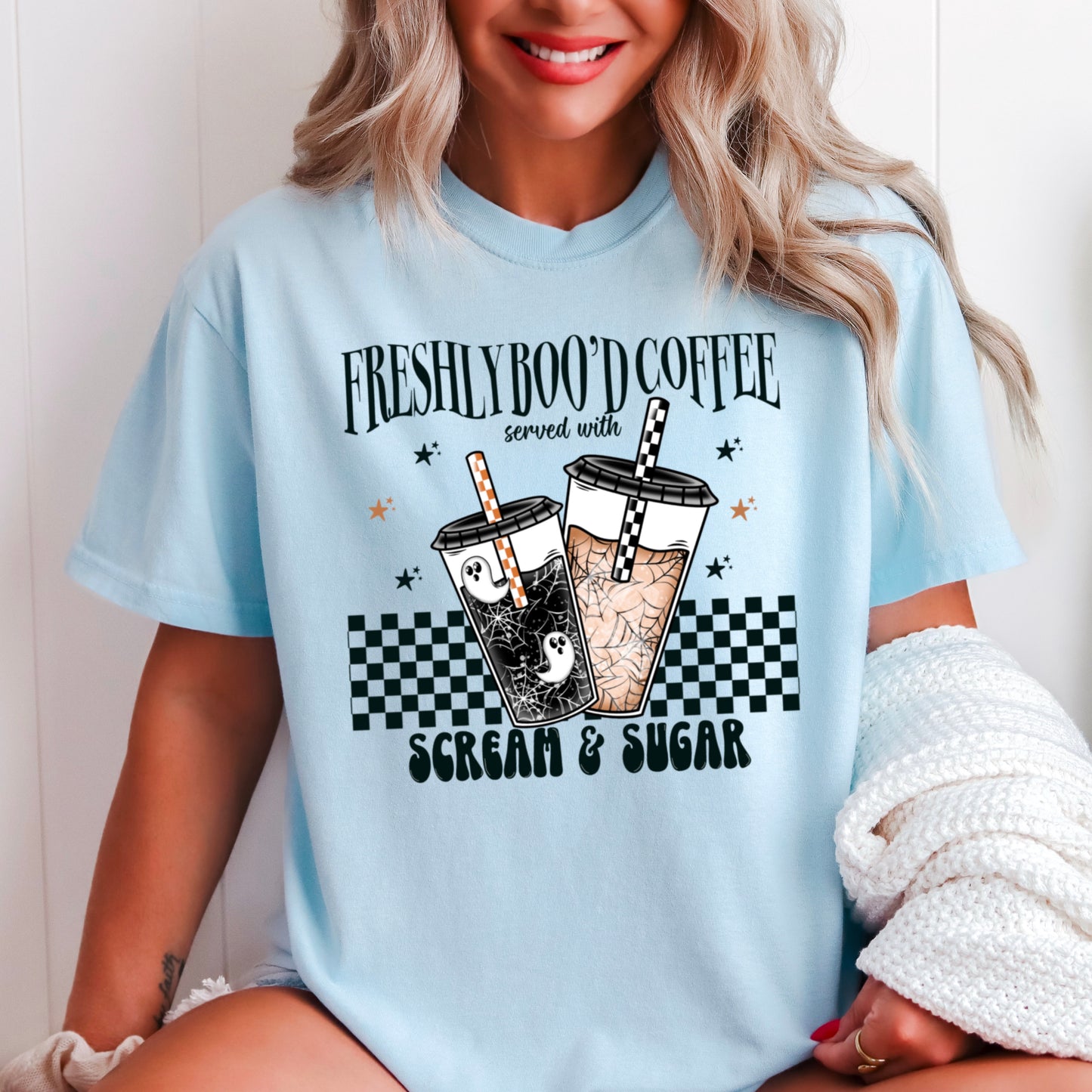 Freshly Boo’d Coffee Halloween Comfort Color Graphic Tee