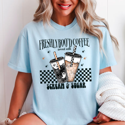 Freshly Boo’d Coffee Halloween Comfort Color Graphic Tee