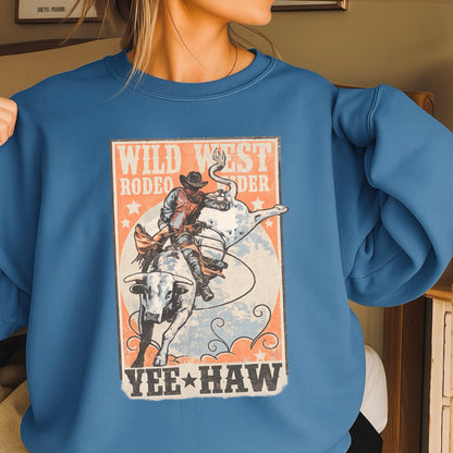 Wild West Rodeo Star Crewneck Sweatshirt
