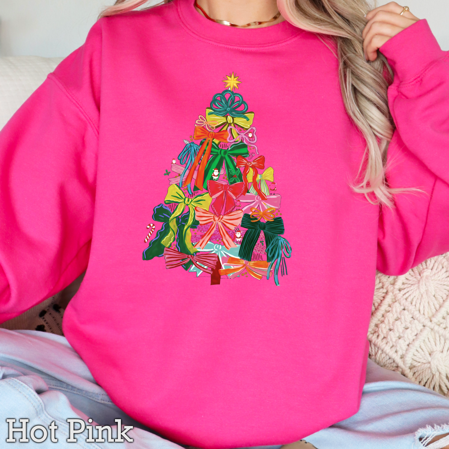 Bow Christmas Tree Crewneck Sweatshirt