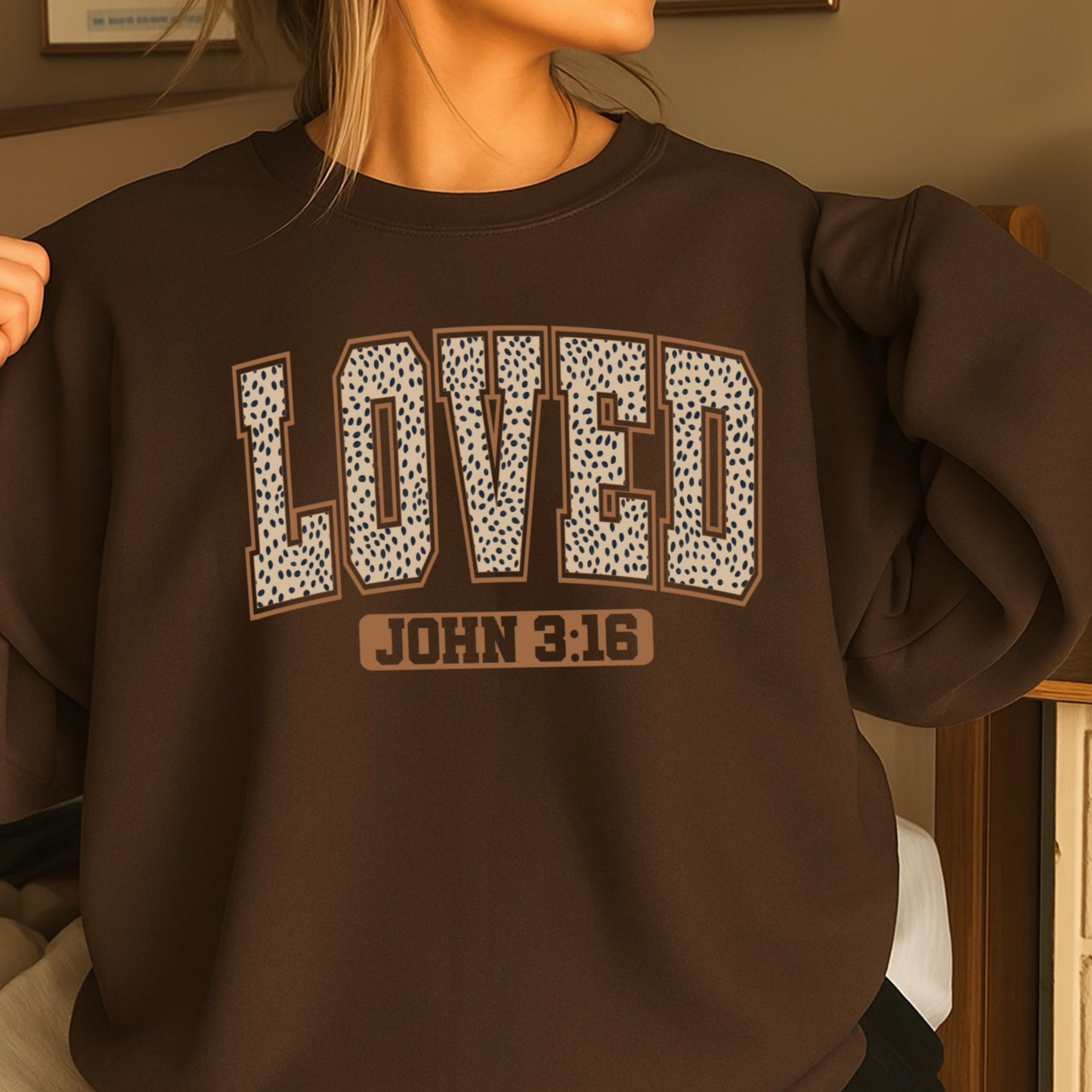 Loved John 3:16 Valentine’s Day Crewneck Sweatshirt