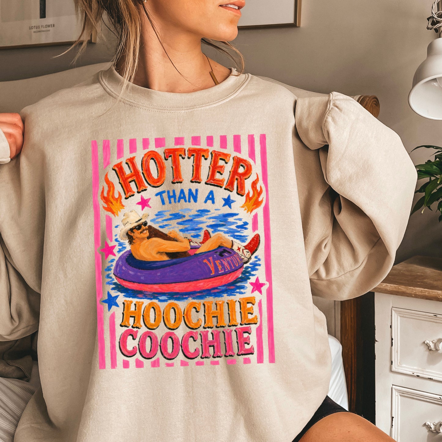 Hotter Than A Hoochie Coochie  Crewneck Sweatshirt