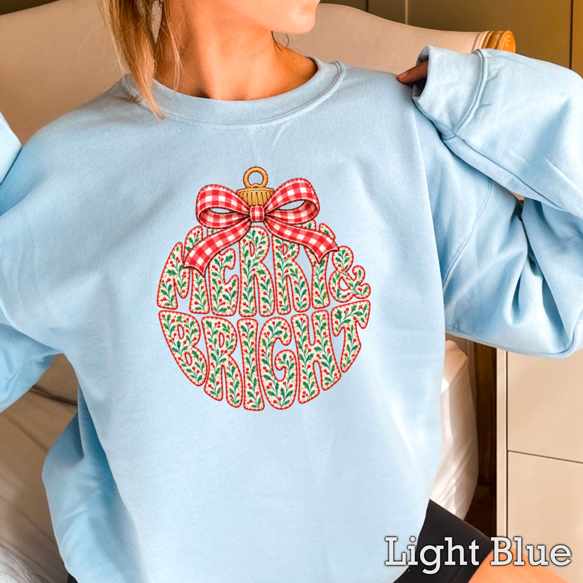 Merry & Bright Christmas Crewneck Sweatshirt