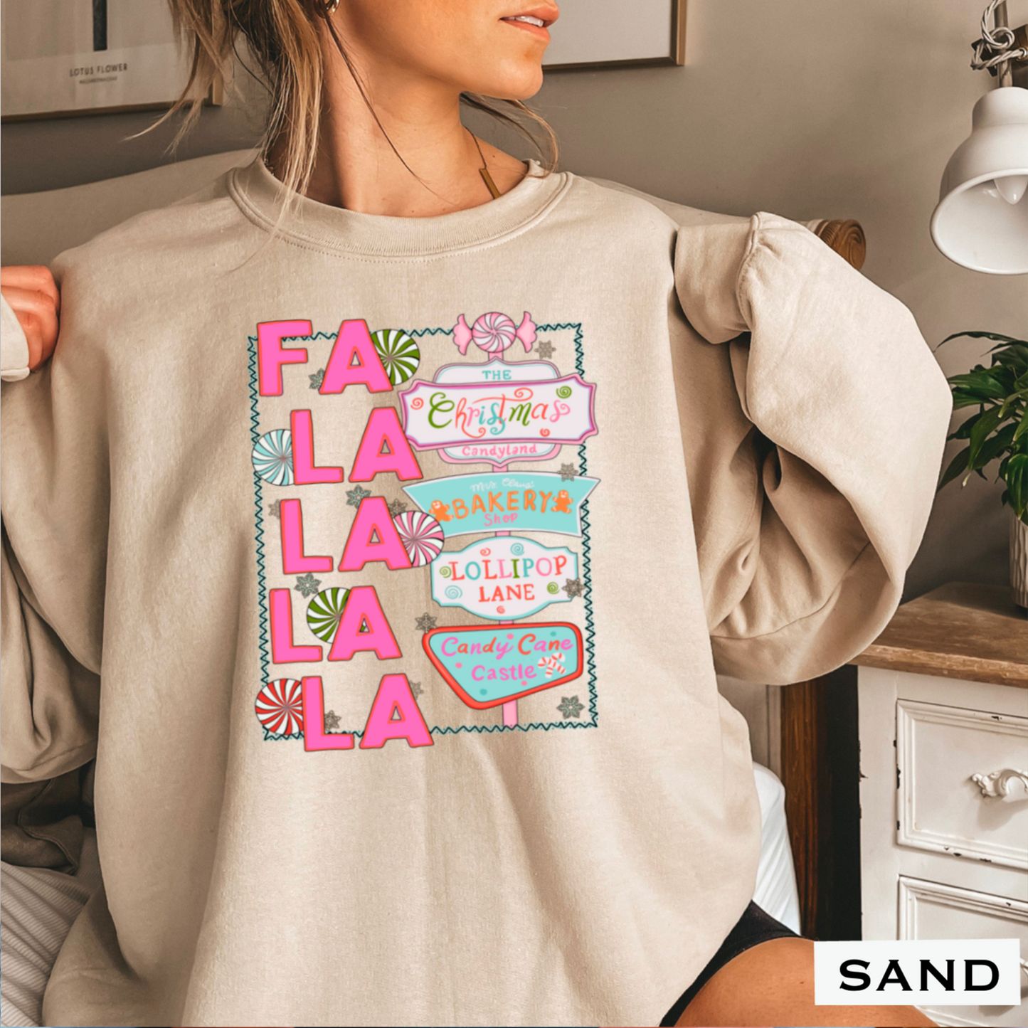 Fa La La Graphic Crewneck Sweatshirt