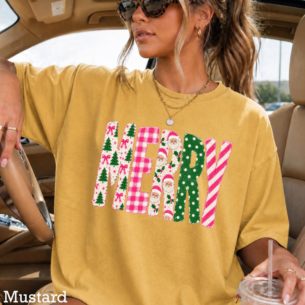 Merry Christmas Comfort Color Graphic Tee