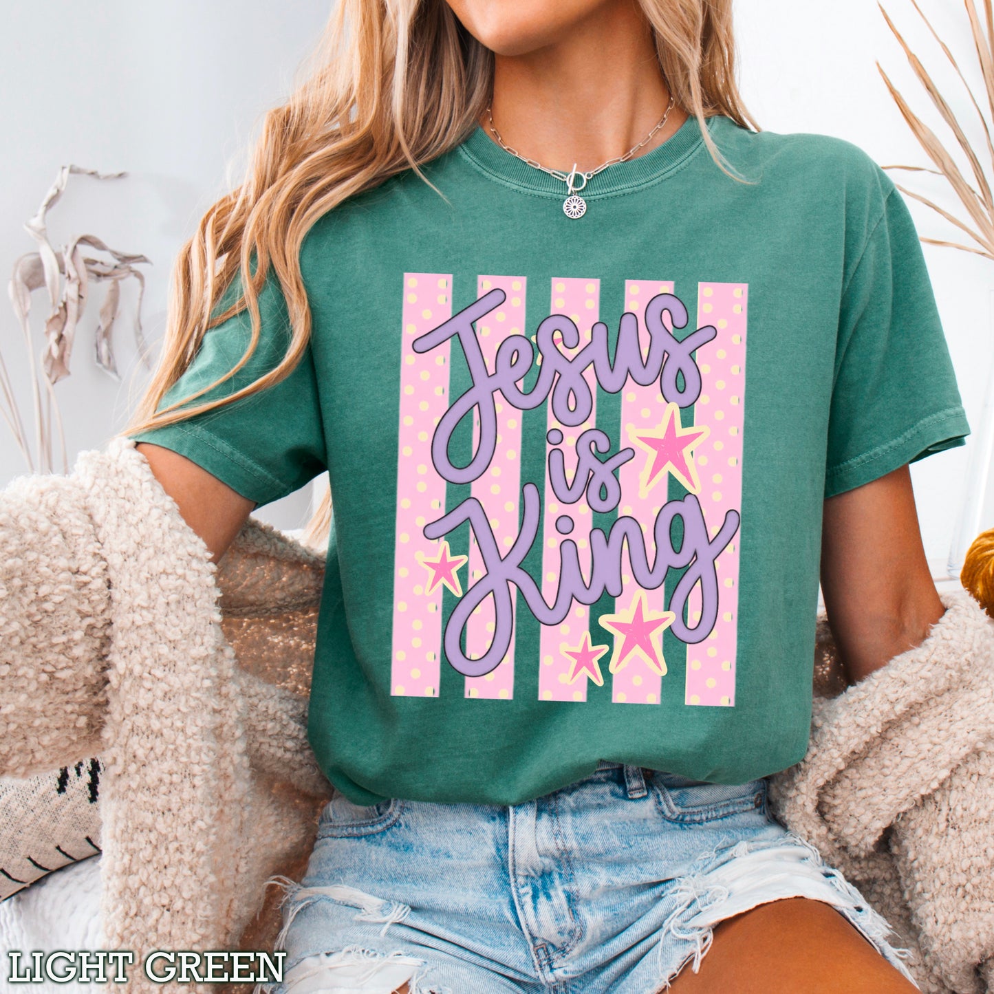 Jesus Is King Comfort Color Graphic Tee