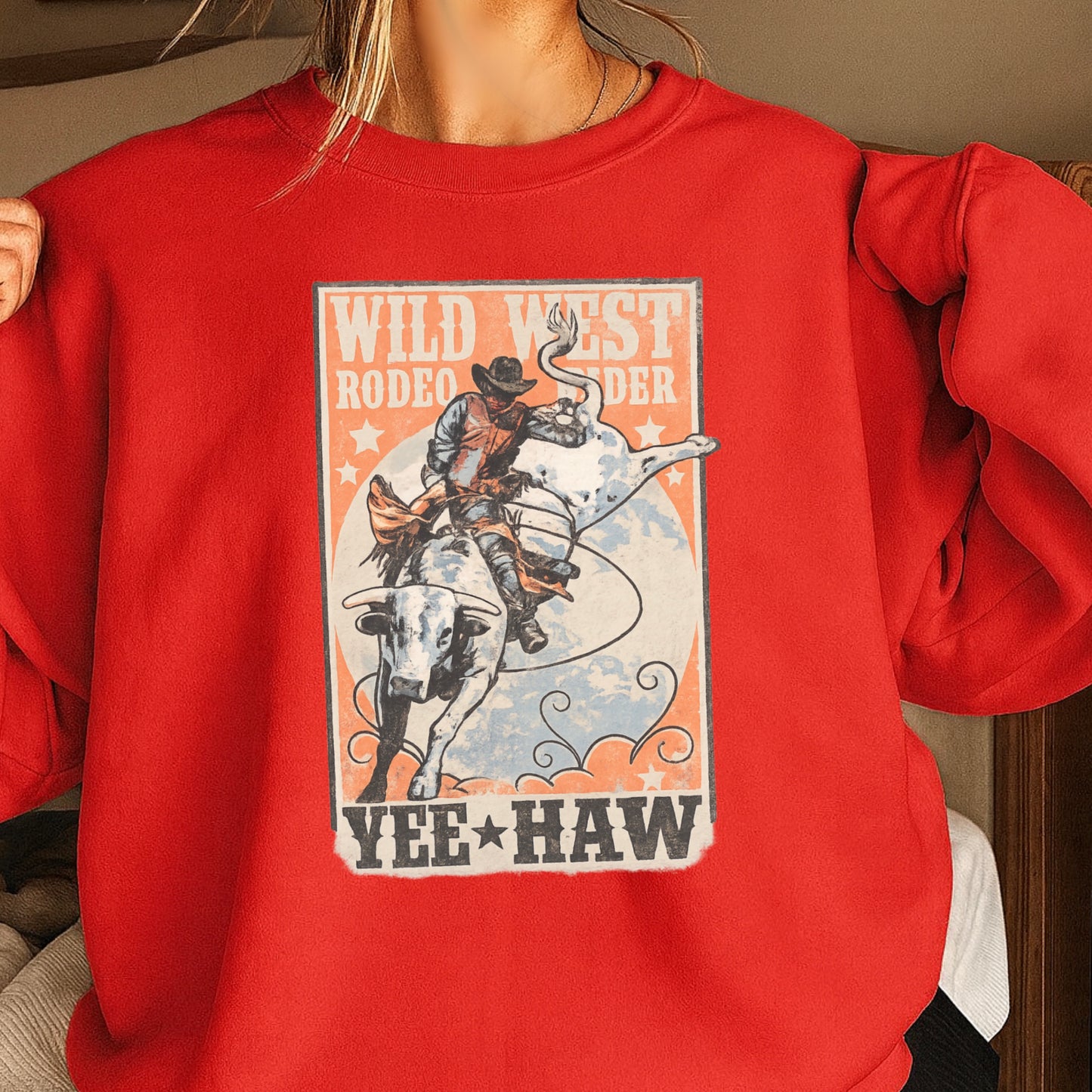 Wild West Rodeo Star Crewneck Sweatshirt