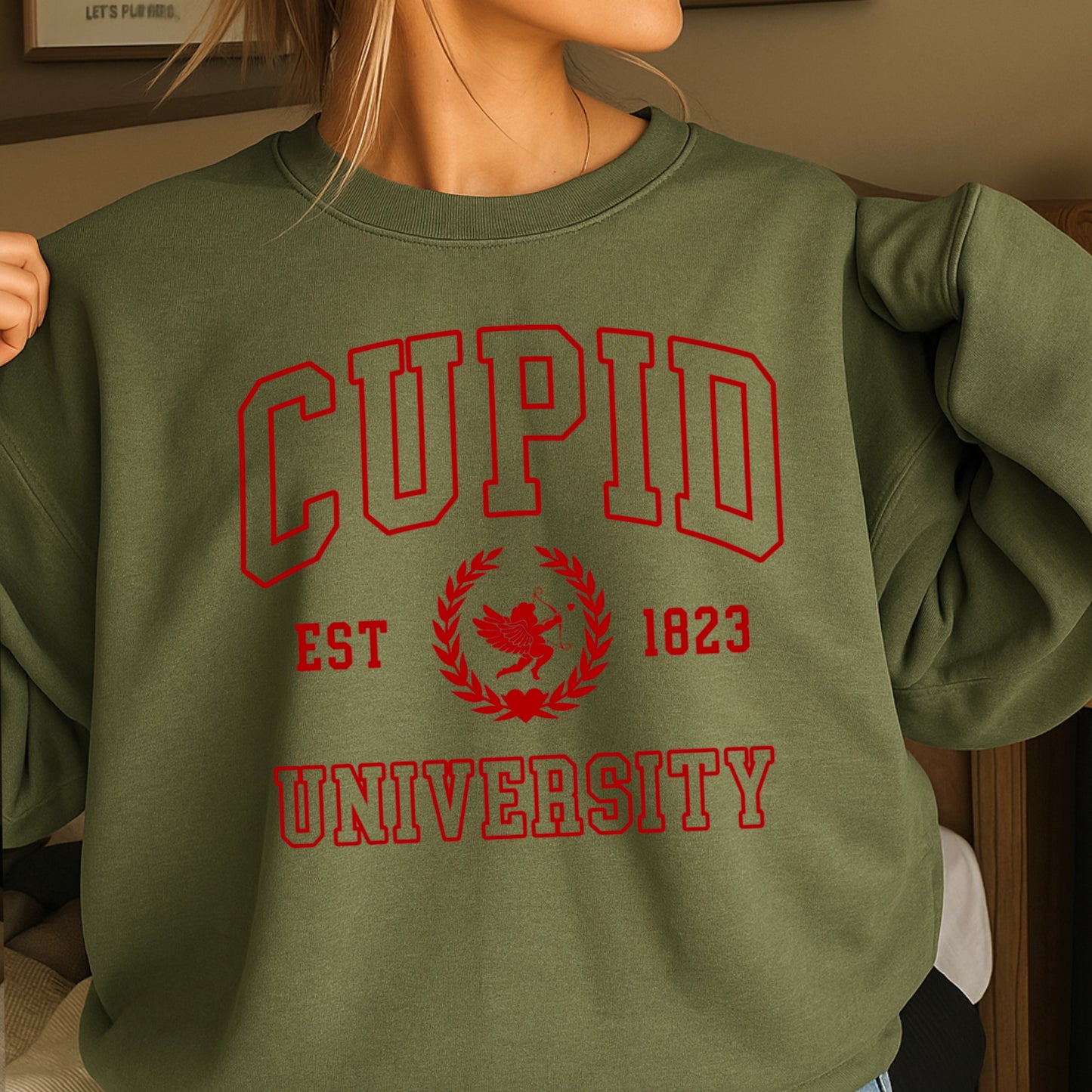 Cupid University Valentine’s Day Crewneck Sweatshirt