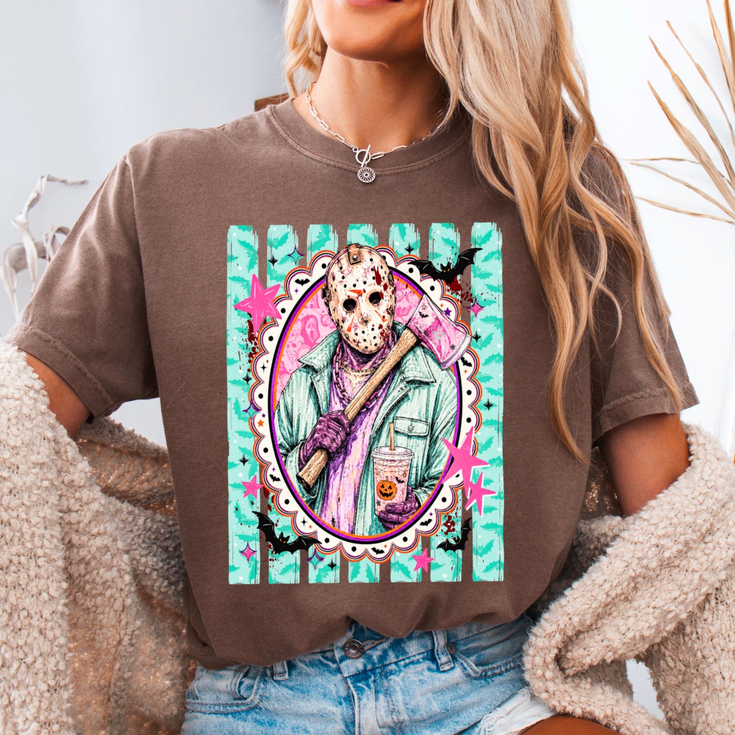 Horror Film Character Halloween Comfort Color Graphic Tee