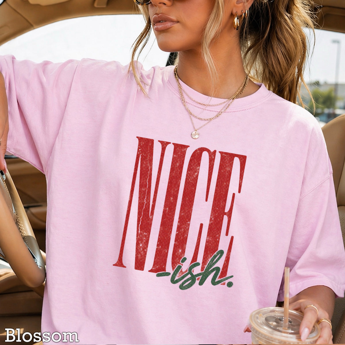 Nice -ish Christmas Comfort Color Graphic Tee