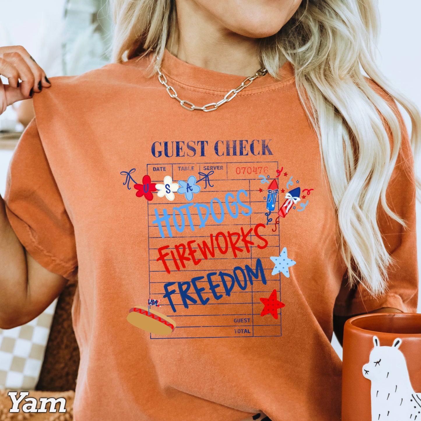 Guest Check July 4th Comfort Color Graphic Tee