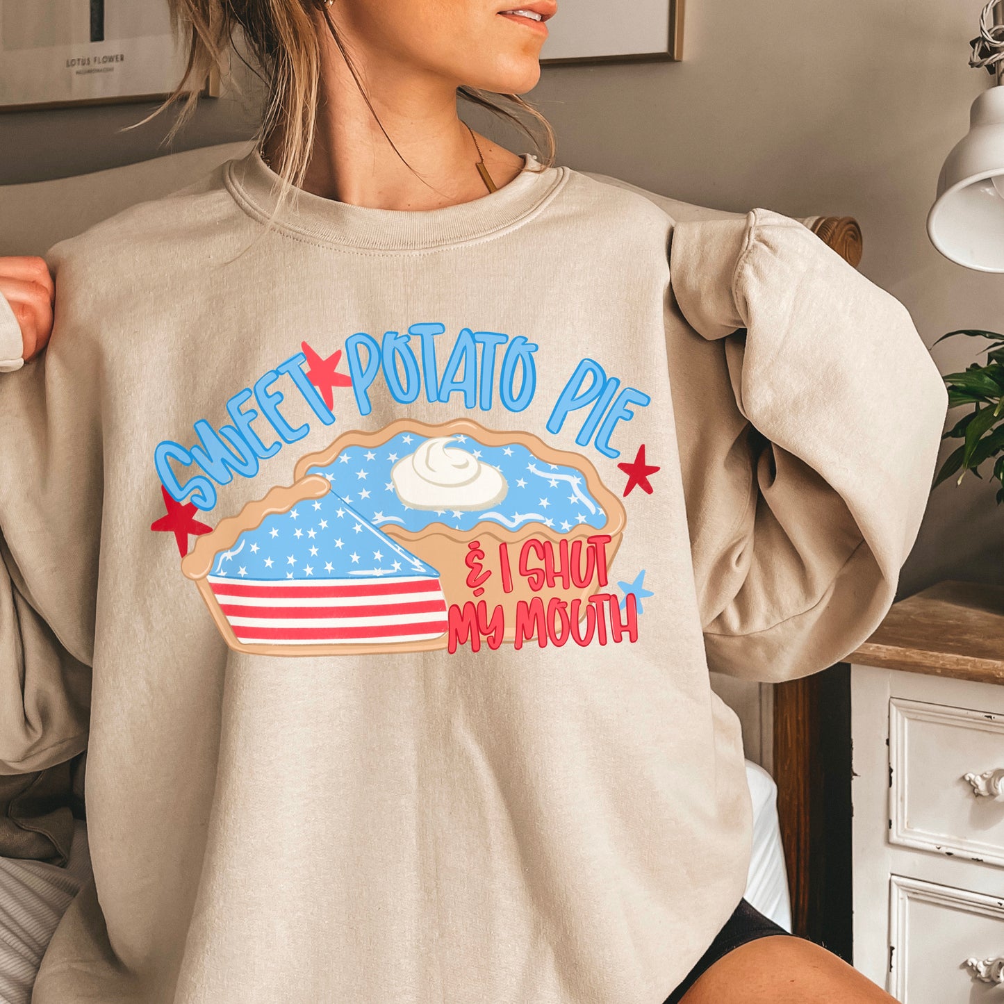 Sweet Potato Pie Patriotic Crewneck Sweatshirt