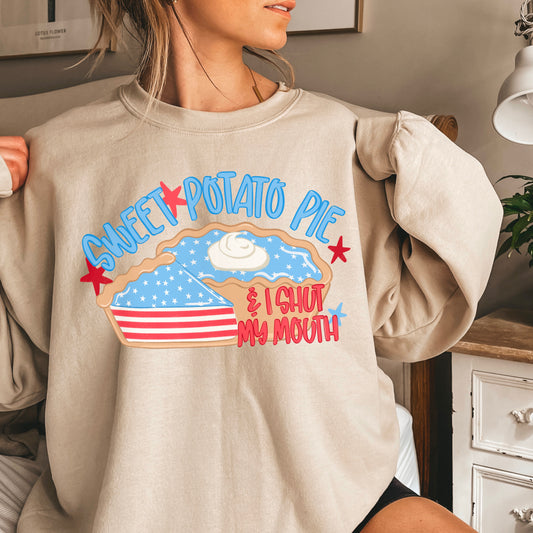Sweet Potato Pie Patriotic Crewneck Sweatshirt