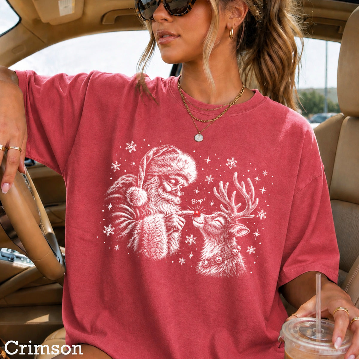 Santa’s Boop Christmas Comfort Color Graphic Tee