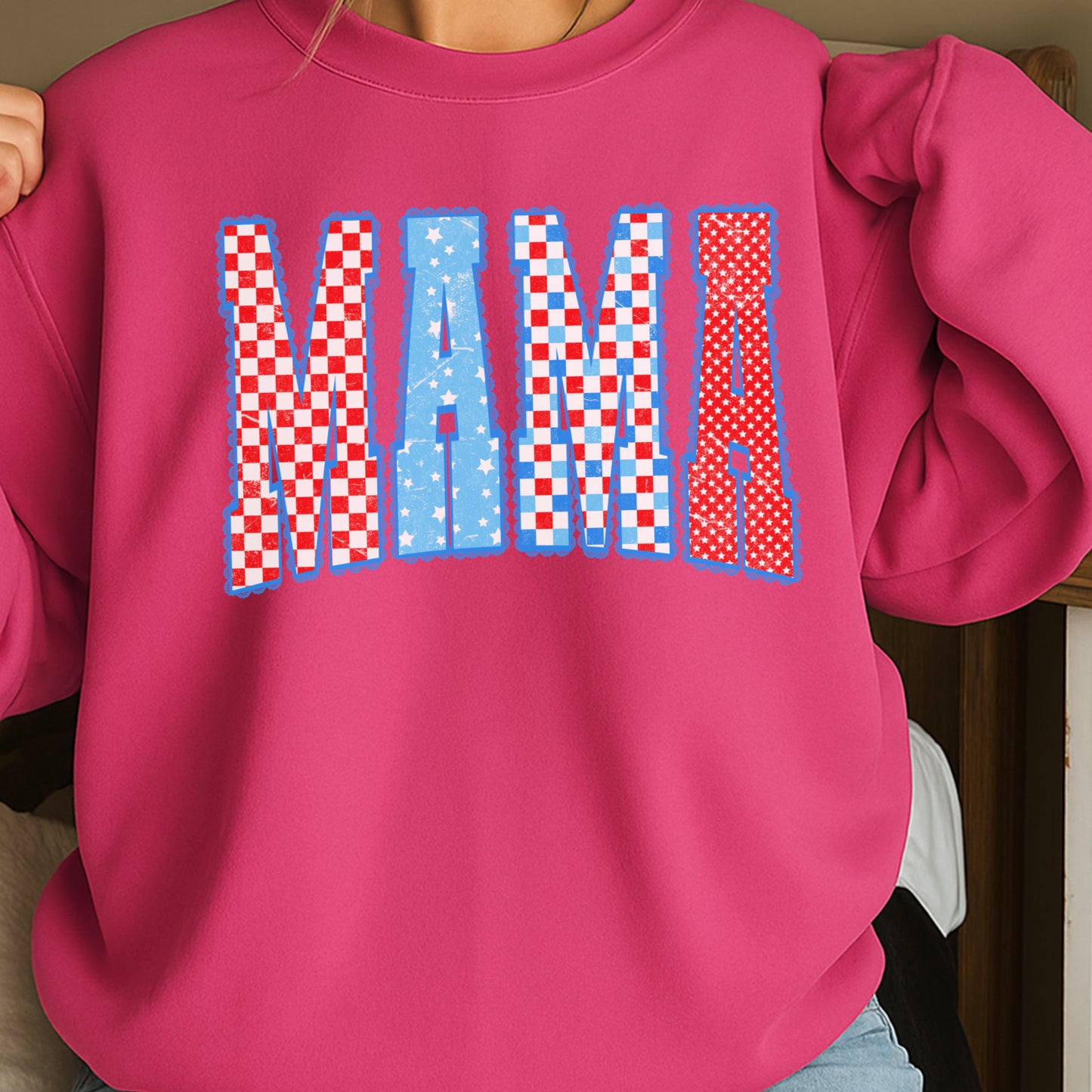 Mama Patriotic Crewneck Sweatshirt