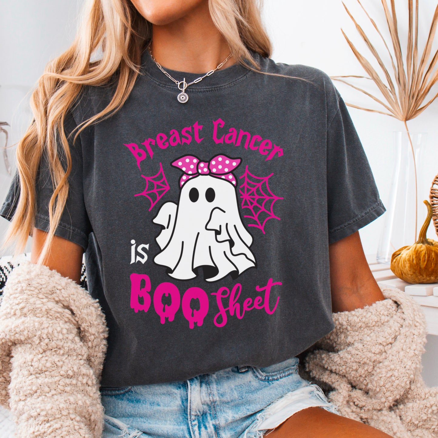 Breast Cancer Is Boo-Sheet Comfort Color Graphic Tee