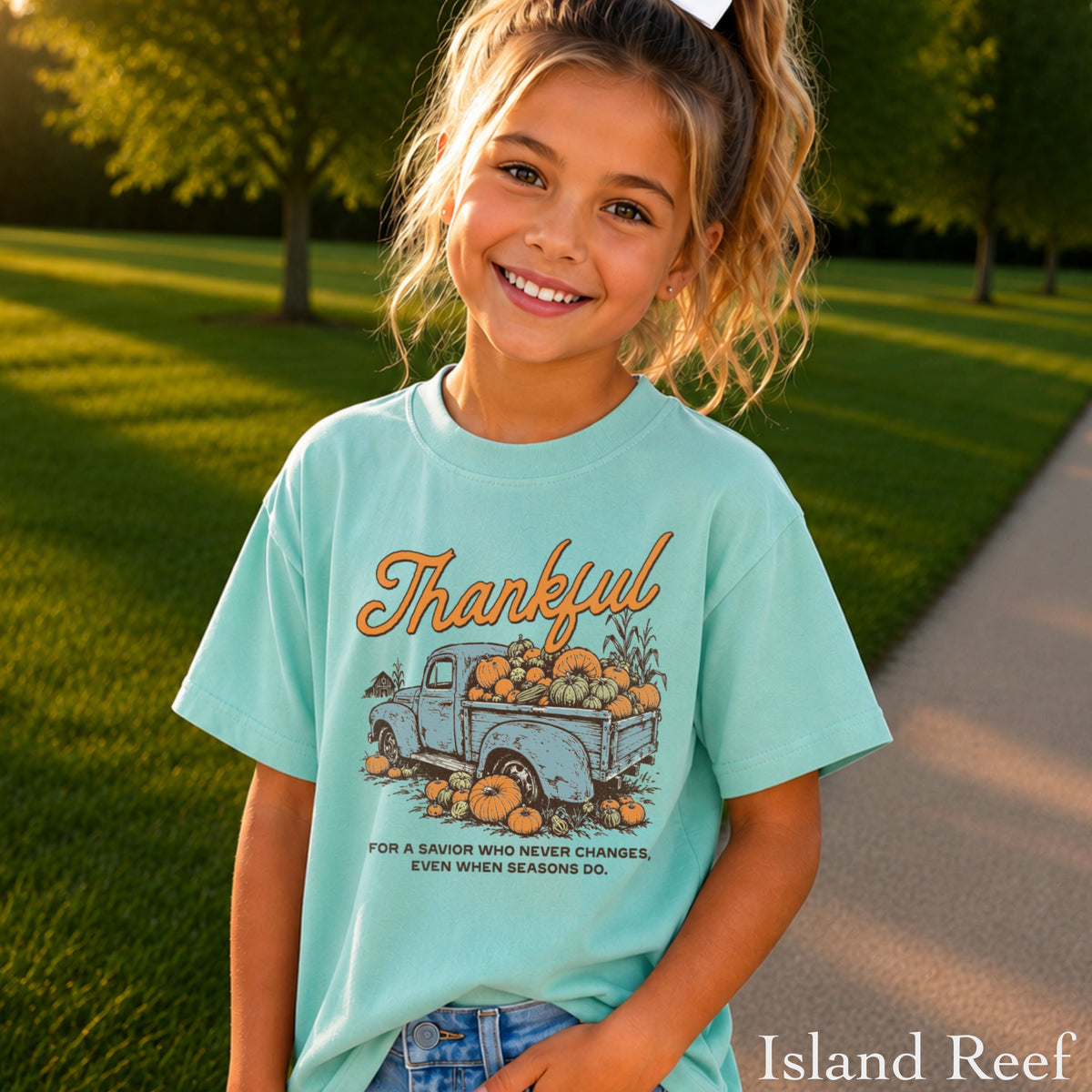 Thankful For A Savior Youth Comfort Color T-Shirt