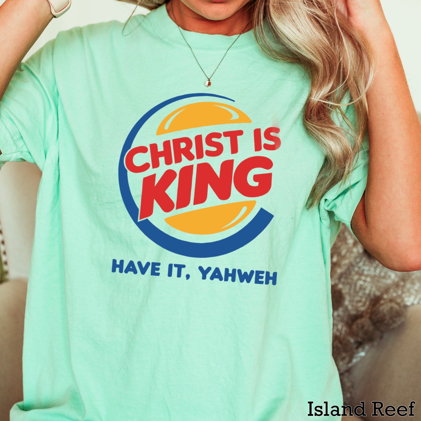 Christ Is King Christian Comfort Color Graphic Tee