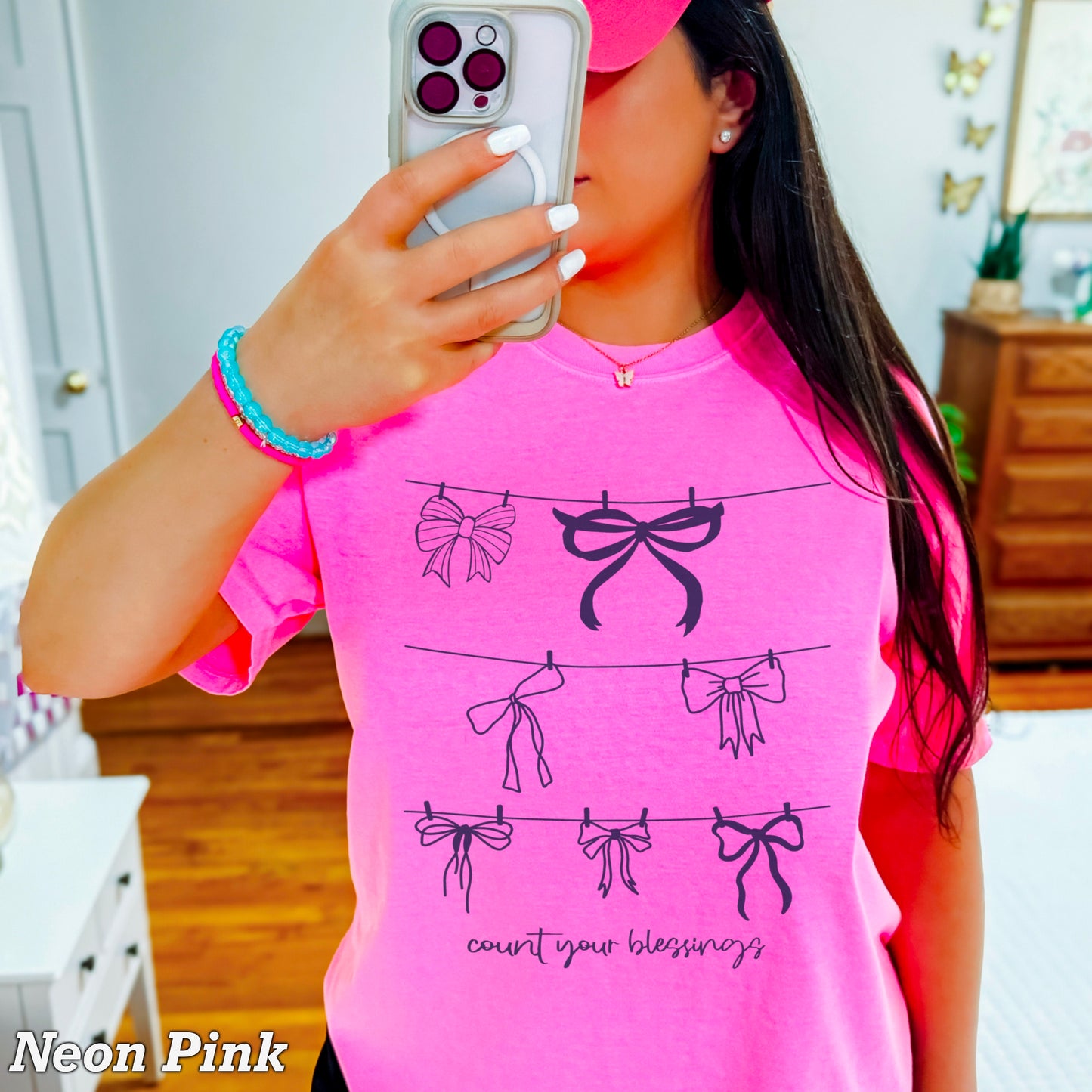 Count Your Blessings Christian Comfort Color Graphic Tee