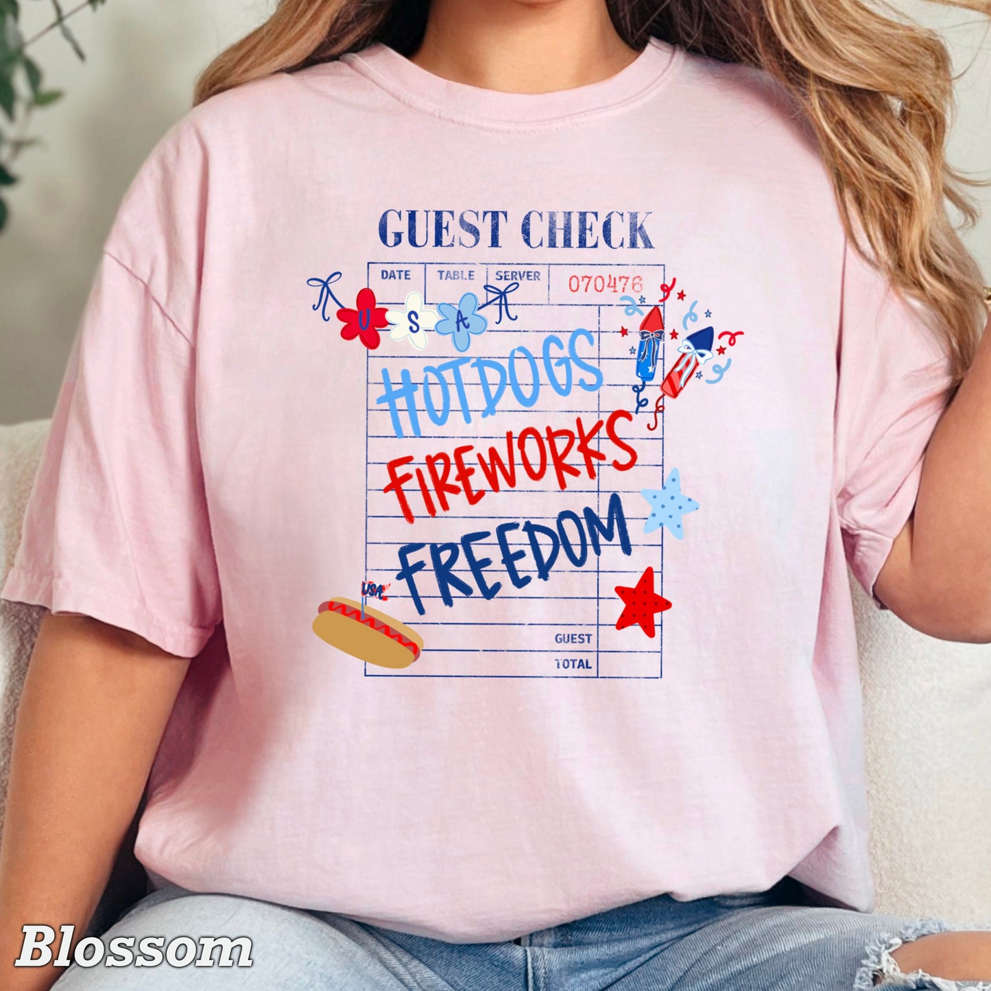 Guest Check July 4th Comfort Color Graphic Tee