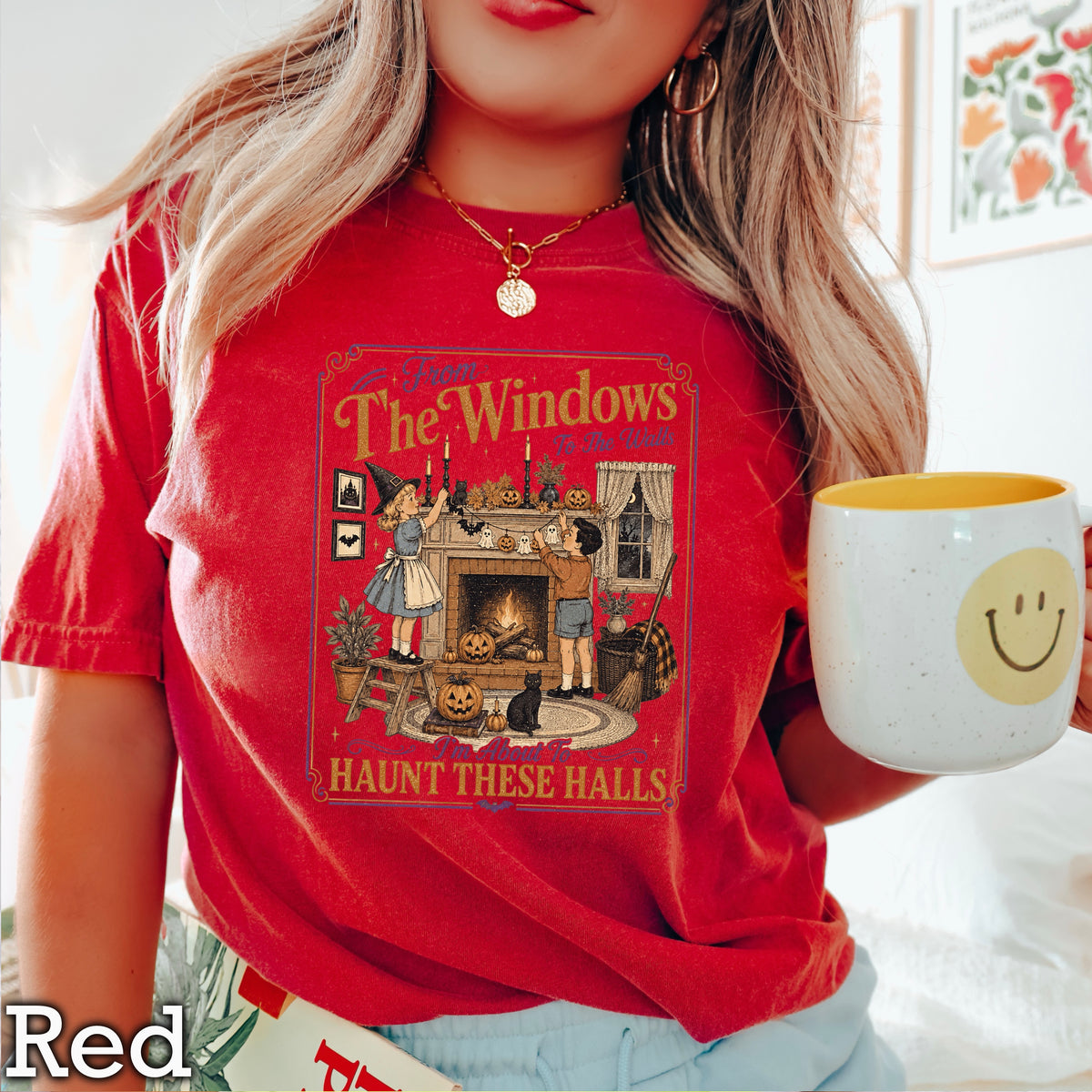 From The Windows To The Walls Halloween Comfort Color Graphic Tee