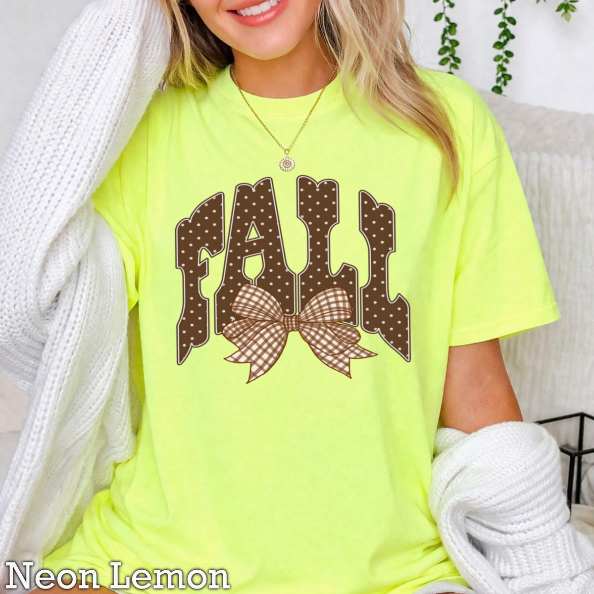 Fall Gingham Comfort Color Graphic Tee