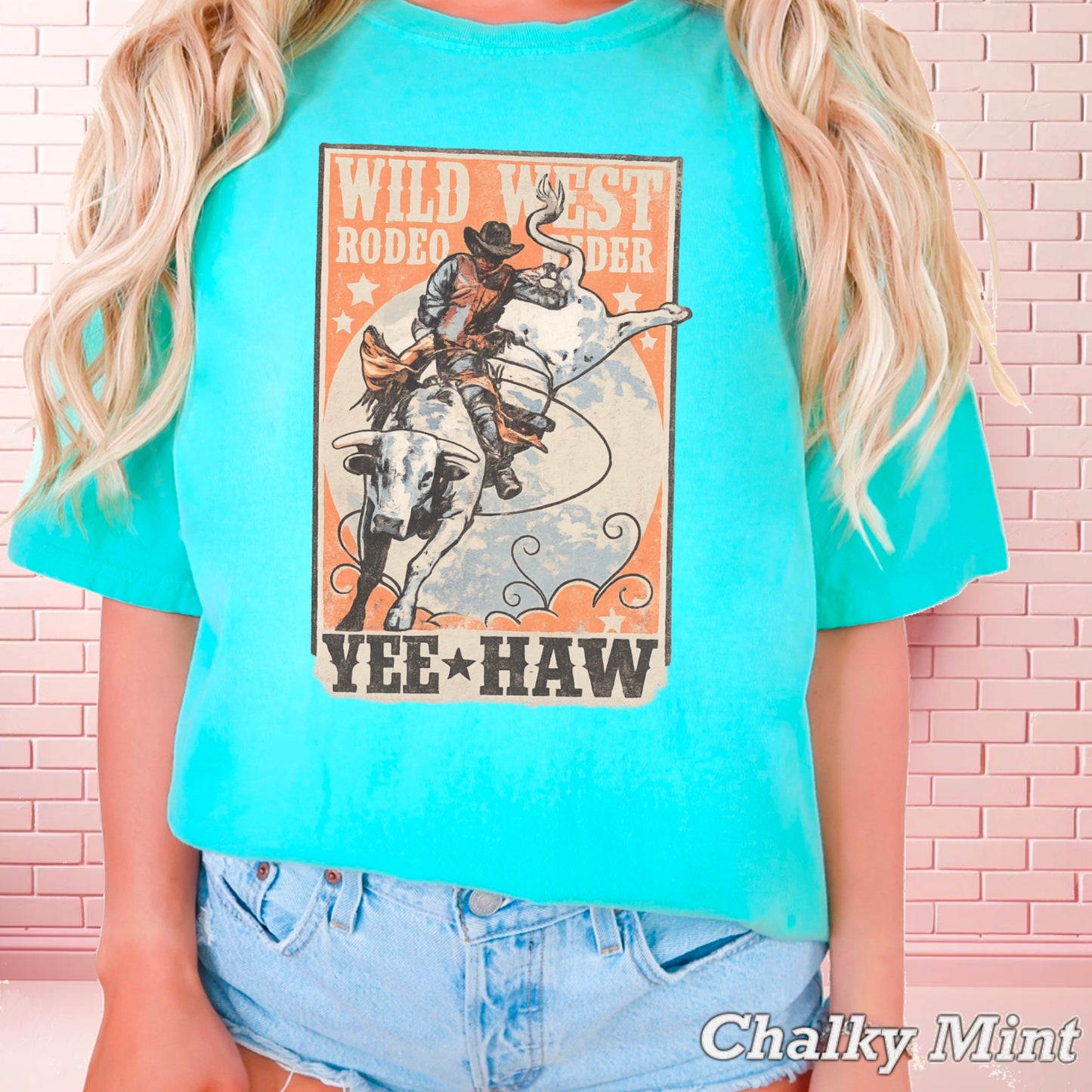 Wild West Rodeo Rider Comfort Color Graphic Tee