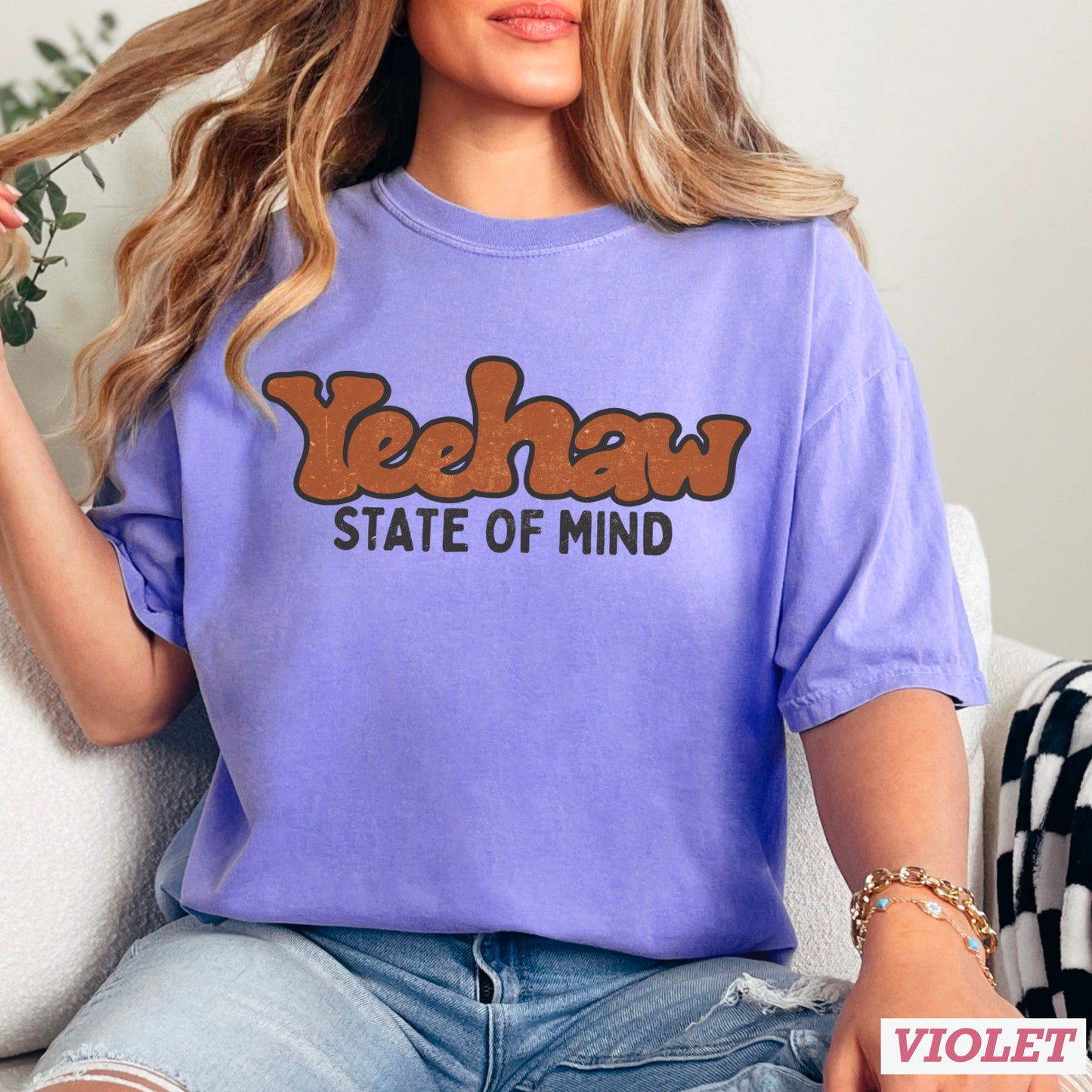 Yeehaw State Of Mind Comfort Color Graphic Tee