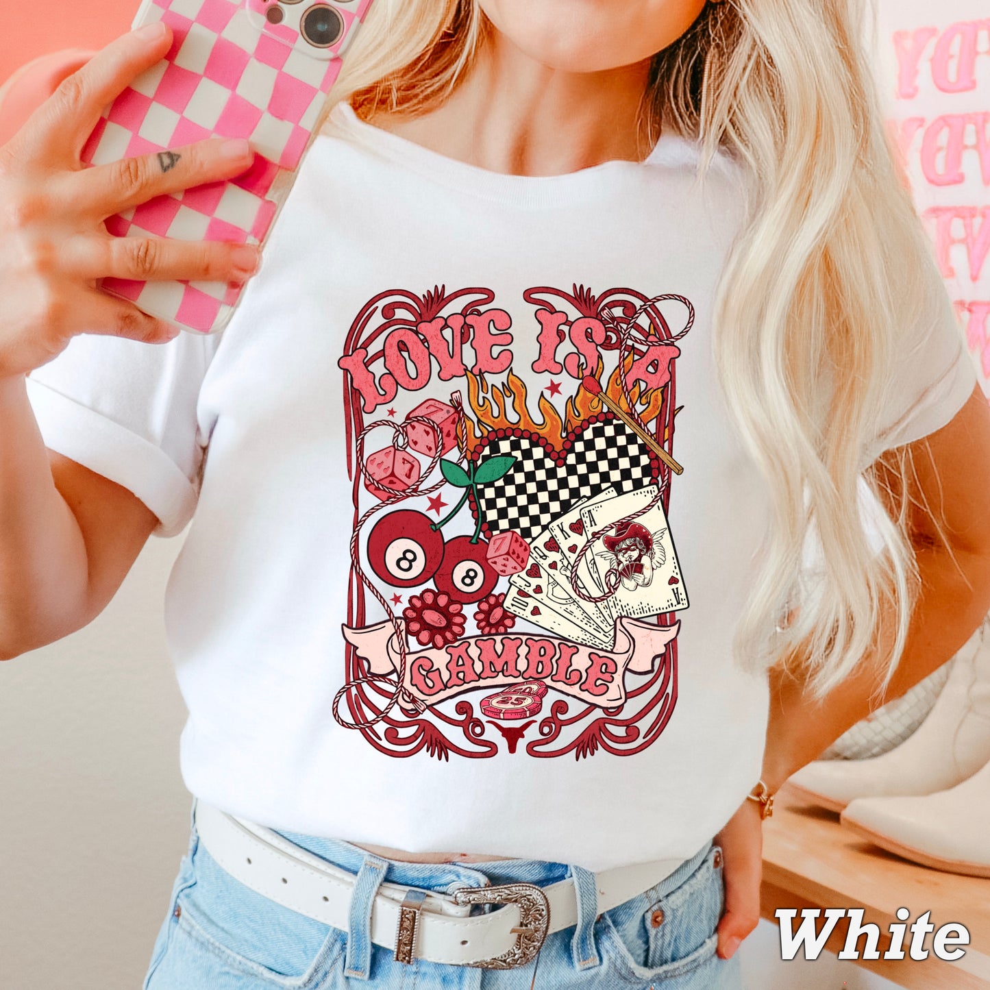 Love Is A Gamble Comfort Color Graphic Tee