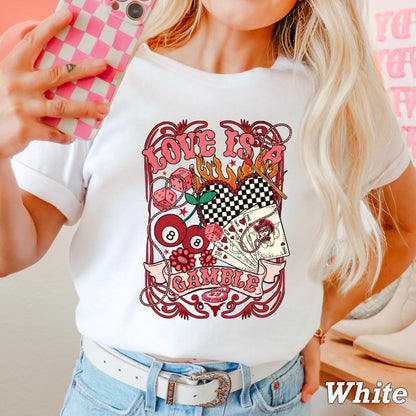 Love Is A Gamble Comfort Color Graphic Tee